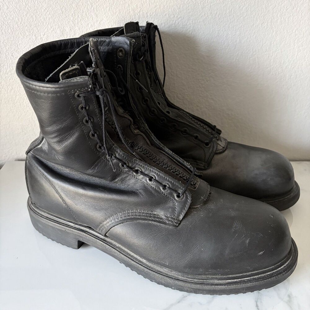 vintage Red Wing 4473 8-inch black leather firefighter work boots Size 13